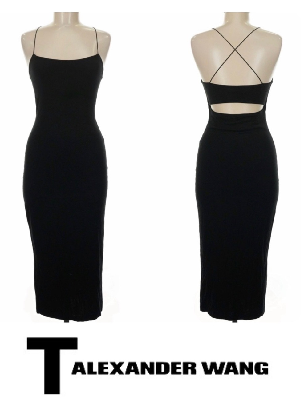 T ALEXANDER WANG Elegant Strappy Crisscross Cutout Back Dress